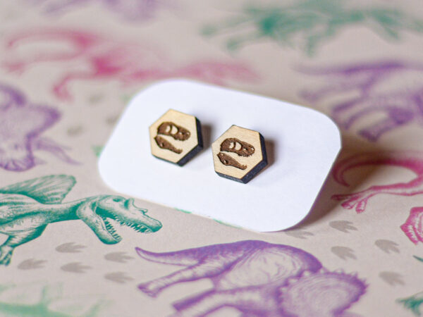 Dinosaur Fossil Stud Earrings