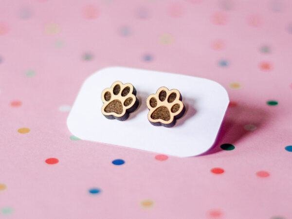 Paw Print Stud Earrings