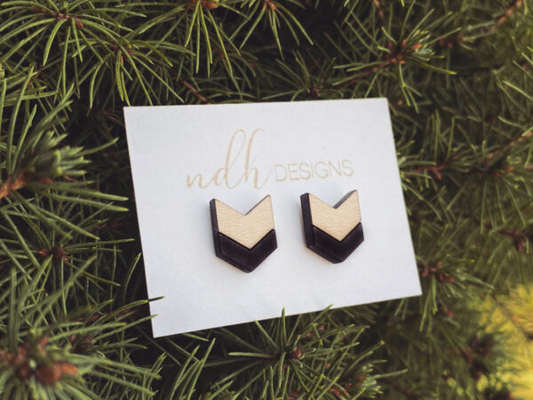Geometric Chevron Stud Earrings