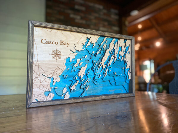 Casco Bay 3D Wood Map