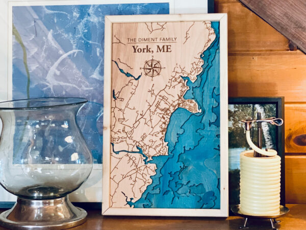 York, Maine Coastal 3D Wood Map