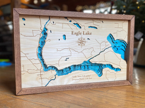 Eagle Lake (Eagle Lake, Maine) 3D Wood Map